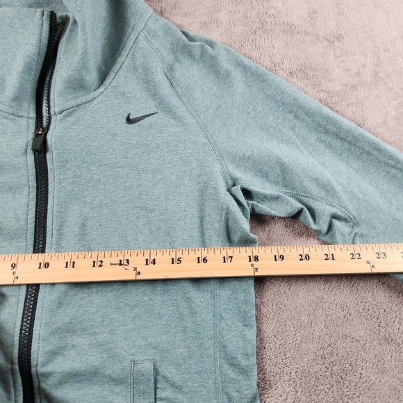 Nike Dri Fit Full Zip Training Jacket Womens size L Large Mock Neck Heathered - Picture 4 of 10